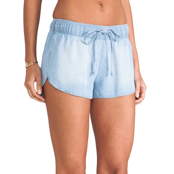 Rails Pants - Rails Dani Denim Track Shorts Chambray Size L 112